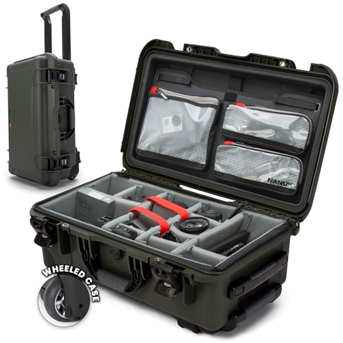 NANUK 935 Pro Photo Kit – Waterproof Travel Camera Hard Case with Padded Dividers and Wheels, 22” x 14” x 9” - Dustproof and Impact Resistant, Airline Carry-On Approved – Olive - color: Olive - Pro Photo Kit