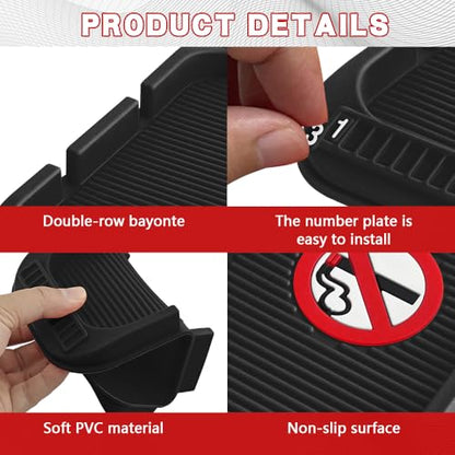 Car Dashboard Anti-Slip Mat Cell Phone Holder, Double-Groove Sticky Gel Pad with Number Plate, Multifunctional Car Dash Storage Mat for Navigation Smartphone Sunglass Keys (Black/No Smoking) - color: Black/No Smoking