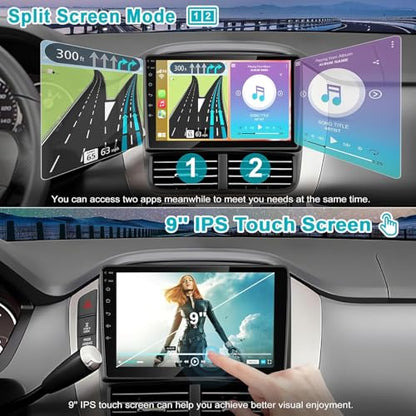 4+64G Android 13 Car Radio for Honda Pilot 2006 2007 2008,9" Touchscreen Stereo Support Wireless Carplay&Android Auto,Built-in GPS Navigation/WiFi/Steering Wheel Control/Bluetooth/Reverse Camera/HiFi