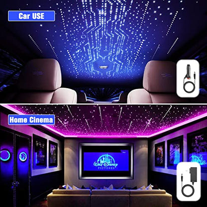 Meteor 16W Starlight Headliner Kit, Star Light Headliner with Bluetooth APP/Remote/Music Mode, Fiber Cable 550pcs*0.03in*13.1ft+Shooting Star kit for Car Roof&Home Decoration - size: Meteor+550pcs*0.03in*13.1ft