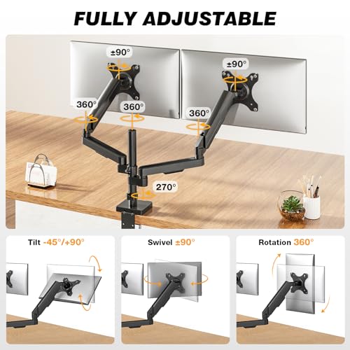 TVON Dual Monitor Stand & Monitor Arm Desk Mount up to 35 Inches - size: Dual Monitor Stand