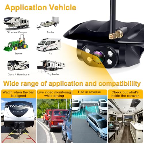 HD 1080P RV Backup Camera Wireless - Easy Install for Furrion Pre-Wired RVs - size: 7 Inch - 1 Camera