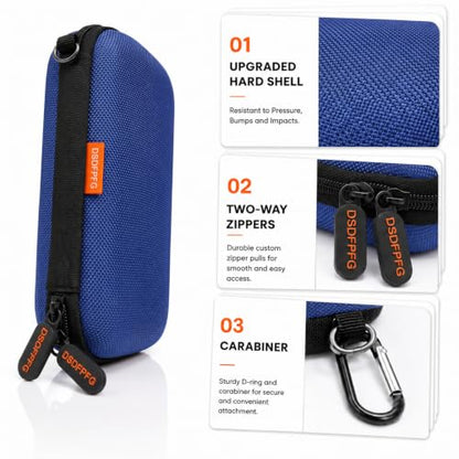 Small Hard EVA Carrying Case for Power Bank, External Hard Drive, Charger - color: Blue