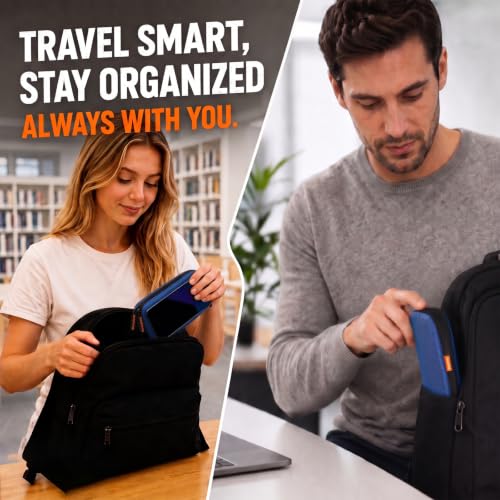Small Hard EVA Carrying Case for Power Bank, External Hard Drive, Charger - color: Blue