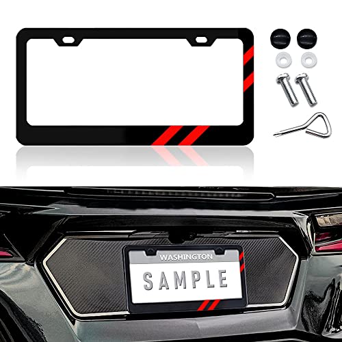 Matte License Plate Frames Aluminum Alloy License Plate Cover Holder fits for All Universal License Plate Covers Accessories for Front and Rear Car Tags - size: For Dodge 2
