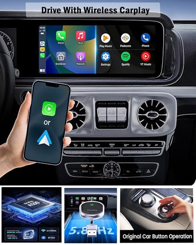 Wireless CarPlay Adapter for Apple (2025 Upgraded) - No Latency Wired CarPlay to Wireless, Instant Connectivity, Super Mini Car Play Dongle for iPhone Fit for Cars with Built-in CarPlay