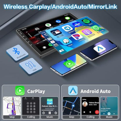 Car Stereo for Mitsubishi Lancer 2008-2017 Wireless CarPlay Android Auto - style: 4-Core 2+64G