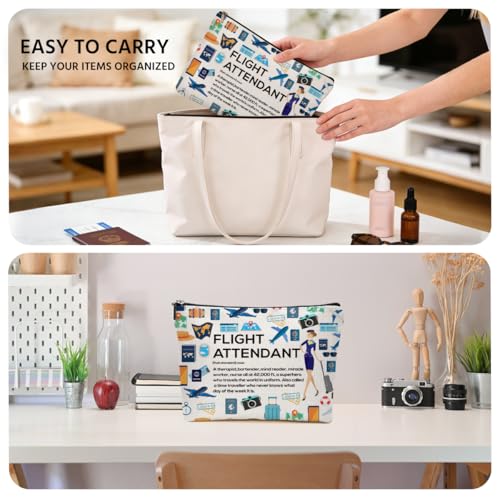 JIUWEIHU Flight Attendant Gifts Makeup Bag, Dog Gifts Cosmetic Bags - color: Multicolor 0071