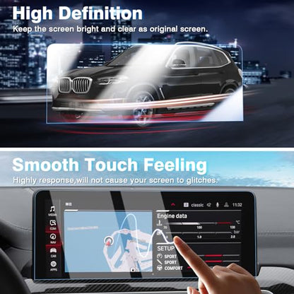 Karltys 2 Pack Screen Protector for 2022-2025 BMW X3 X4 Accessories 12.3-Inch Touchscreen, 9H Tempered Glass Screen Protector for BMW X3, Anti Glare Anti Fingerprint Car Radio Screen Cover - size: 12.3"BMW X3 X4 2022-2025