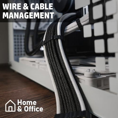 MGI SpeedWare Braided Split-Sleeve White Wire Loom for High-Temperature Automotive Harness and Home Cable Management 10 feet (1/8") - color: White, size: 1/8" - 10ft