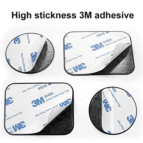 SALEX Replacement Metal Plates Set 4 Pack for Magnetic Car Phone Holders, Wall, Air Vent Mounts, Cases, Magnets. Kit of 2 Black Round and 2 Rectangular Iron Discs Without Holes. 3M Adhesive Backing. - color: Mix / 4 Pack