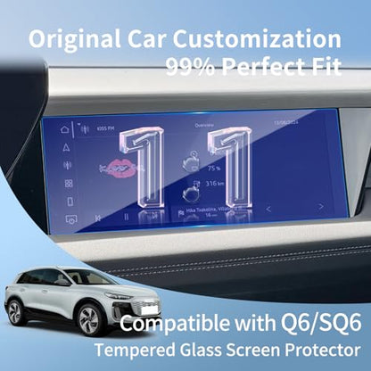 for 2026+Audi SQ6/Q6 e-tron 10.9 Inch Passenger Screen Protector - color: For 25-26 Audi Q6/SQ6 Co-pilot 10.9 Blue