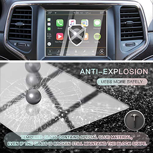 CDEFG Car Touchscreen Navigation Touch Screen Protector for 2014-2018 Grand Cherokee Uconnect, HD Clear Tempered Glass 9H Scratch Resistance (8.4IN) - color: 8.4IN for 2014-2018 Grand Cherokee