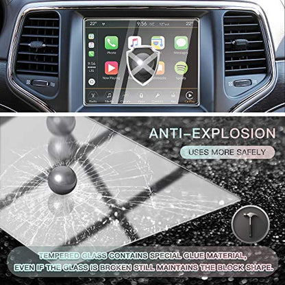 CDEFG Car Touchscreen Navigation Touch Screen Protector for 2014-2018 Grand Cherokee Uconnect, HD Clear Tempered Glass 9H Scratch Resistance (8.4IN) - color: 8.4IN for 2014-2018 Grand Cherokee