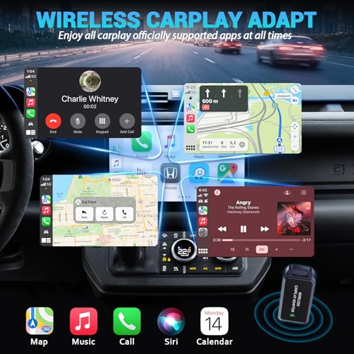 2026 Upgraded Wireless CarPlay Adapter for iPhone 6+ (iOS 10+) & 2016+ Car