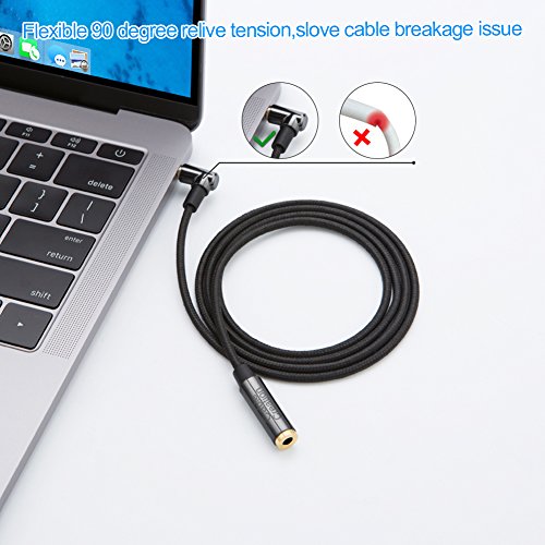 CableCreation Bundle-2 Items USB C to 3.5mm Headphone and Charger Adapter, 3.5mm Headphone Extension Cable 6FT