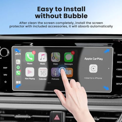 Canvcle 2PCS Screen Protector for 2021-2024 Kia K5 LXS/GT-Line/EX/GT Accessories, 10.25 Inch Navigation Screen Tempered Glass Touchscreen Protector Navigation Screen Cover Protective Film - size: 2021-2024 Kia K5 10.25 Inch