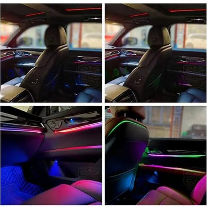 Acrylic Interior Car LED Strip Light APP Control, RGB Symphony Color 18 in 1 570 LEDs Fiber Optic Ambient Lighting Kits, 16 Million Colors Sound Active Function Car Neon Lights (18 in 1)