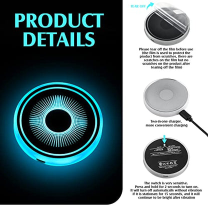 Tanlade 4pcs LED Car Cup Holder Lights Bulk, 7 Color-Changing