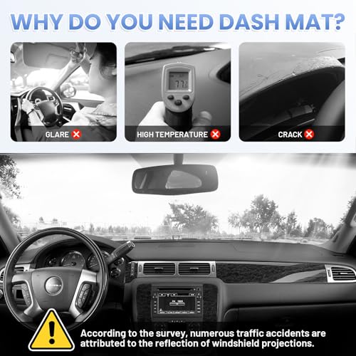 Sunsdrew Dash Cover for 2007-2014 Chevrolet Suburban/Tahoe&GMC Yukon - size: 07-14 Tahoe Dash Cover