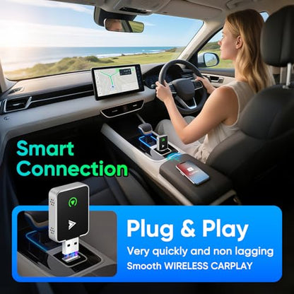 Wireless CarPlay Adapter, 2-in-1 Mini Size CarPlay & Android Auto Adapter - style: without WIFI