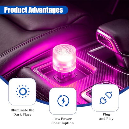 4 Pack USB LED Ambient Lights, Pink/Purple - color: Pink/Purple