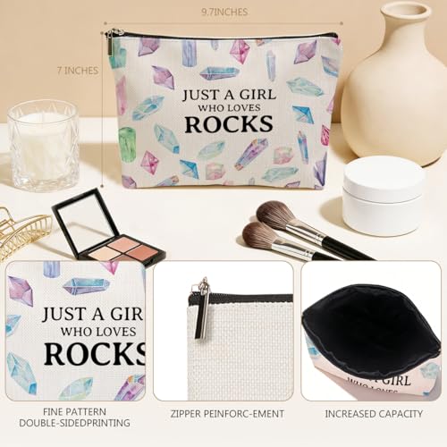 Rock Lover Gifts Makeup Bag, Healing Crystals Lover Gifts Cosmetic Bags - color: Multicolor 019