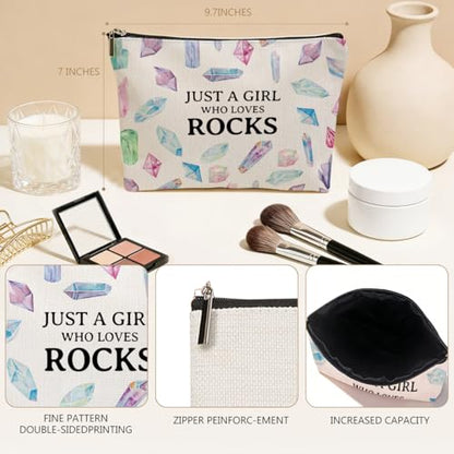 Rock Lover Gifts Makeup Bag, Healing Crystals Lover Gifts Cosmetic Bags - color: Multicolor 019