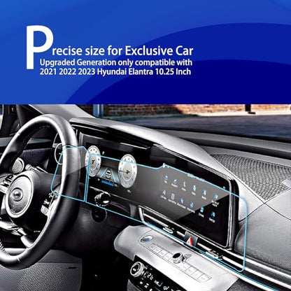 2024 2025 2026 Hyundai Elantra Screen Protector for 2021-2023 2026 Hyundai Elantra Limtied/Hybrid Dual 10.25Inch Soft Screen Protector Touchscreen Protective Film for 2024 Elantra N Accessories (2PCS) - size: elantra 10.25inch