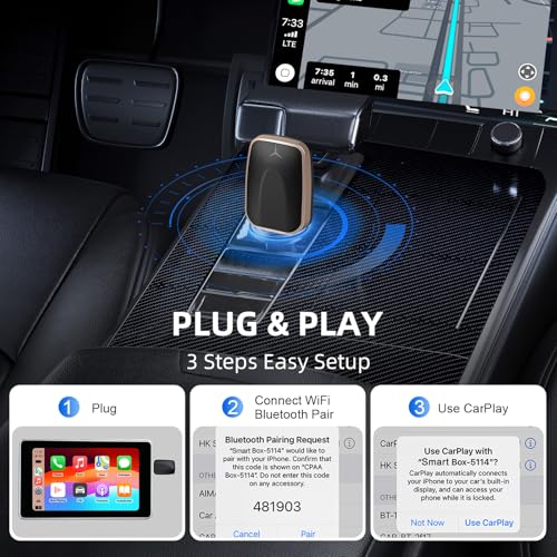 Mini Wireless CarPlay Adapter for iPhone, 2 in 1 CarPlay Wireless Adapter - style: RM-KPL075G