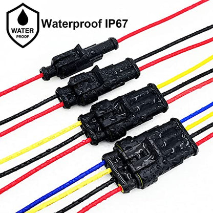 14 AWG 2 Wire Connector 2 Pin Automotive Electrical Waterproof Connectors - size: 2pin/10set