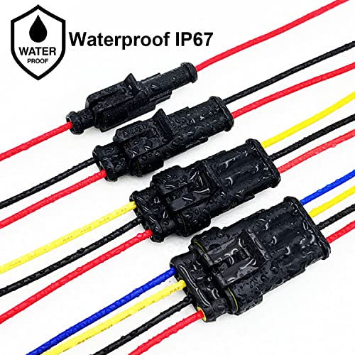 14 AWG 2 Wire Connector 2 Pin Waterproof Automotive Electrical Connectors - size: 2pin/5set