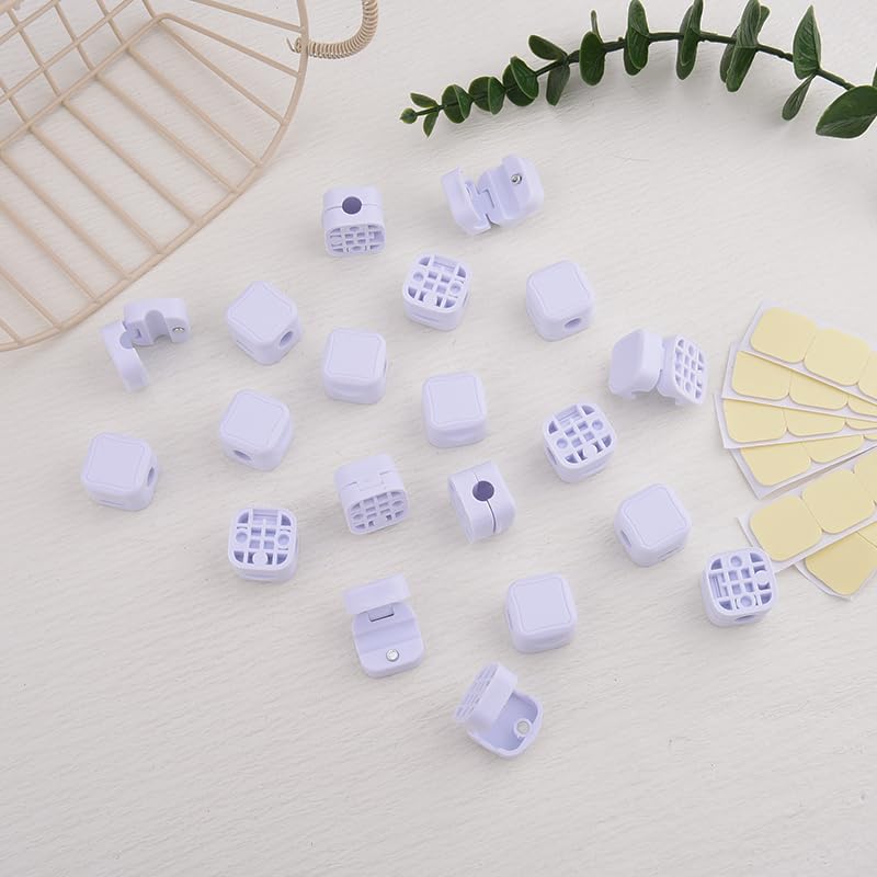 20 Pack Magnetic Cable Clips White Cord Organizers Self-Adhesive Wire Keeper Holder Desk & Nightstand Cables Management Phone Charger Cord Holder For Car Wall Home Office Travel Cable Keeper