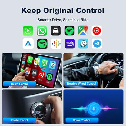 Carlinkit Mini Ultra 3 Wireless CarPlay & Android Auto Adapter, Convert Factory Wired to Wireless, USB-A/USB-C Fast Connection for iPhone & Android 11+, Plug & Play Dongle, OTA Upgrade