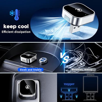 2 in 1 Wireless CarPlay and Android Auto Adapter,Convert Wired to Wireless Apple CarPlay Adapter,Easy Setup Plug and Play,Fast, Reliable & Super Easy to Use,Compact＆Sleek Design Supports 1000+ Car