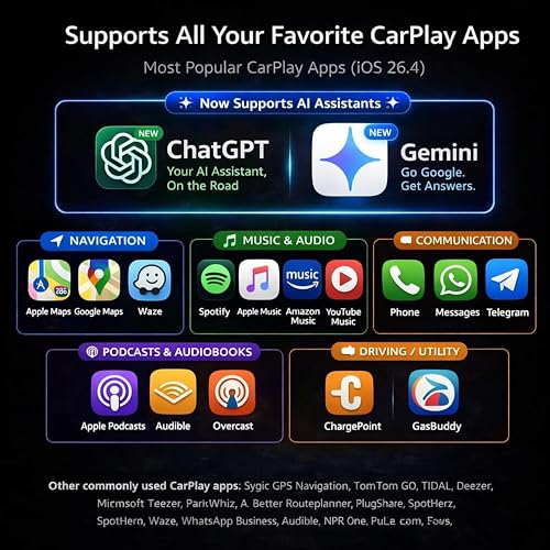 Apple CarPlay Wireless Adapter, Ultra-Compact Multi-User Auto-Connect