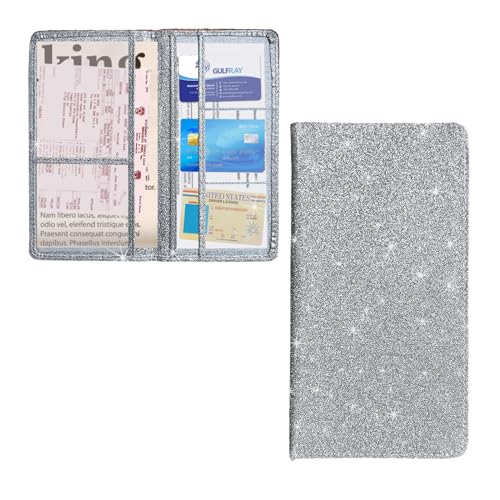 Ziciner Car Registration and Insurance Holder, Auto Card Document Glove Box Organizer with Magnetic Closure, Universal Vehicle Interior Accessories for Cars SUVs (Silver-Large) - color: Silver, size: L-9.4×5.1"