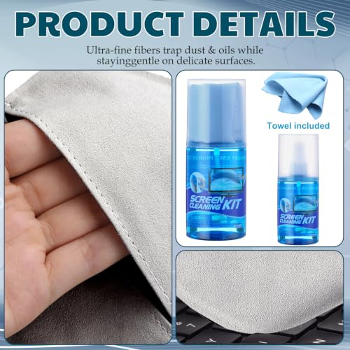3 Pack Microfiber Screen Cleaner Kit Car Screen Cleaner Spray Laptop Polishing Cloth for Electronics Car Fish Finder Keyboards Eye Glasses Camera Lens Wipes