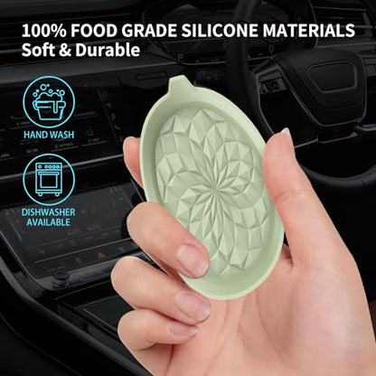 ME.FAN Car Cup Coasters [4 Pack] Silicone Cars Coasters - Universal Non-Slip Recessed Interior Accessories - Cup Holder Inserts Desert Sage - color: 4pack-desert Sage