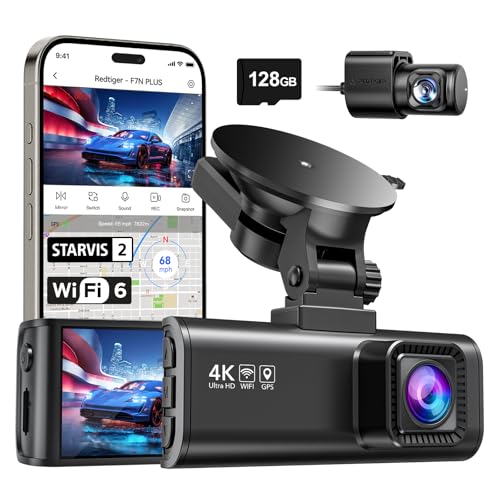 REDTIGER F7NP 4K Dash Cam Front Rear, STARVIS 2 Sensor, Free Card Included - size: F7NP-128GB SD Card