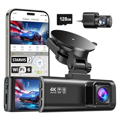 REDTIGER F7NP 4K Dash Cam Front Rear, STARVIS 2 Sensor, Free Card Included - size: F7NP-128GB SD Card