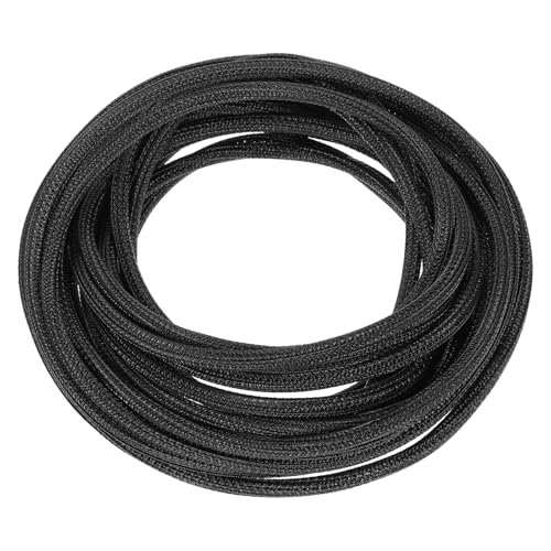 MECCANIXITY Split Sleeve Wire Loom 1/8" 25Ft Black Self Wrapping Braided Sleeve UL94-V2 Fireproof PET Sleeving for Automotive, Home Cable Management - color: Black, size: 1/8 Inch x 25Ft