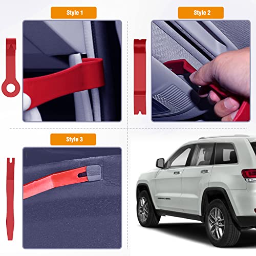 GOOACC 8PCS Auto Trim Scratch Removal Tool Car Audio Dash Panel Window Molding Fastener Remover Tool Kit-Red - color: Red, size: 8PCS Trim Removal