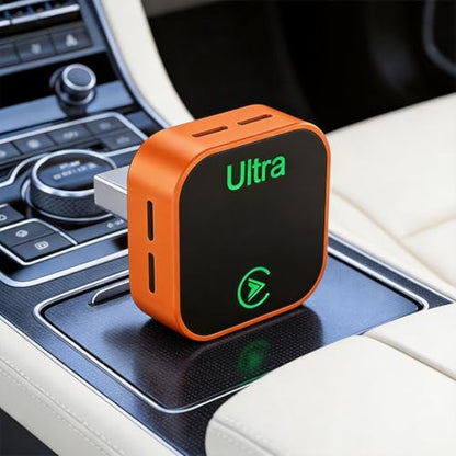 2 in 1 Wireless CarPlay Android Auto Wireless Adapter, Plug & Play Fast Auto-Connect Dongle, 2.4G/5.8G WiFi Bluetooth 5.2 Compact Design for Wired CarPlay/Android Auto Vehicles(Orange) - color: Orange