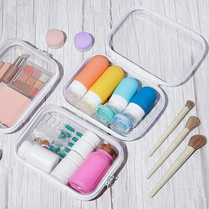 Sanwuta 6 Clear Hard Zipper Case, White, 7.09 x 5.12 x 2 Inch - color: White, size: 7.09 x 5.12 x 2 Inch