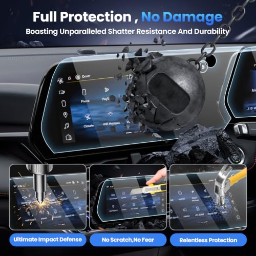 Canvcle 2PCS Screen Protector for 2026 2025 Chevy Equinox LT/RS/ACTIV, 11.3-Inch Navigation & 11-Inch Dashboard Touchscreen Protective Film 9H Tempered Glass HD Screen Saver [Anti-Glare & Shatterproof] - size: 2025-2026 Chevy Equinox 11.3 Inch + 11 Inch