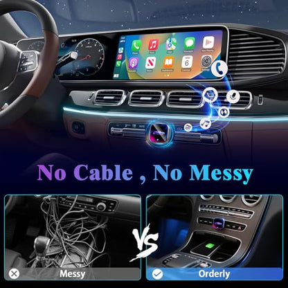 2026 Wireless CarPlay Adapter Upgrade Wired CarPlay to Wireless, Mini USB Design for Cars with Built-in Wired Apple CarPlay Plug and Play Easy Use Fast Stable Connection Car Play for iPhone - color: Multicolor