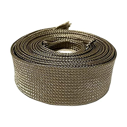 Adjustable Fuel Line Heat Shield 3/4" IDX10' Basalt fiber Spark Plug Wire Heat Shield Heat Wrap Heat Sleeve for Car&Auto Wire Loom Protection (Titanium) - color: Titanium, size: 3/4" IDX10'