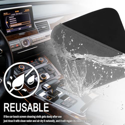 New Car Screen Cleaner Cloth,Double-Sided Car Touch Screen Cleaner Adopts Glove-Style Design,Reusable Microfiber Screens Cleaning Cloths for Dashboard & Display (Black) - color: Black