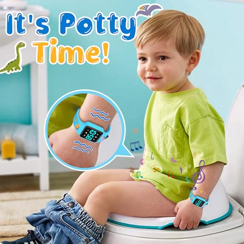 BEN NEVIS Potty Training Watch, Digital Toddler Watch with Countdown/Music/Alarm Clocks/Vibration Reminder and Waterproof, Remind Toddler to Go to The Toilet - color: 02-Blue-DinosaurWorld